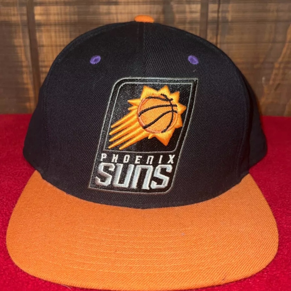 Black Phoenix Suns Basketball NBA Mitchell & Ness Size 7 5/8 Fitted Wool Hat Cap